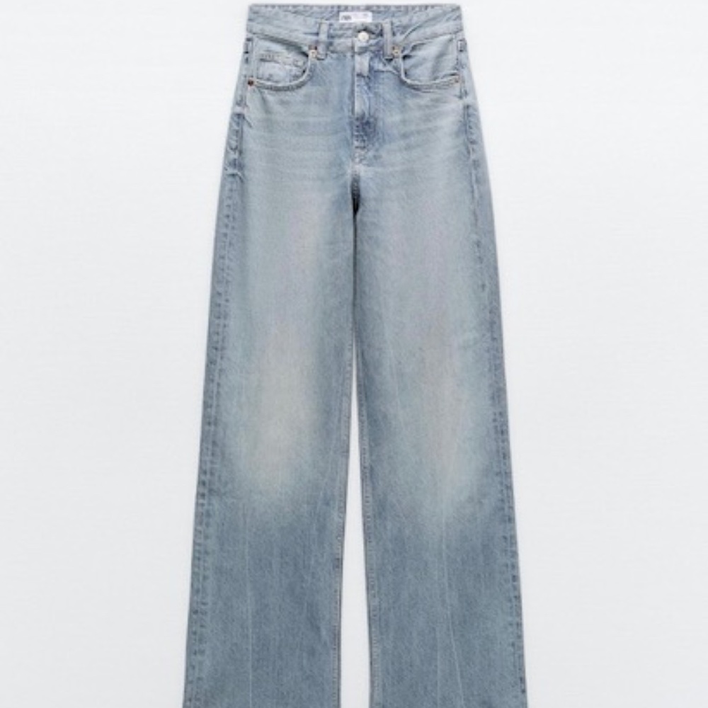 Zara Light Blue Flare & Wide Leg Jeans